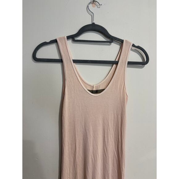 Enza Costa Sleeveless Scoop Neck Maxi Slip Dress Beige Women's Size Small - Picture 2 of 6